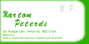 marton peterdi business card